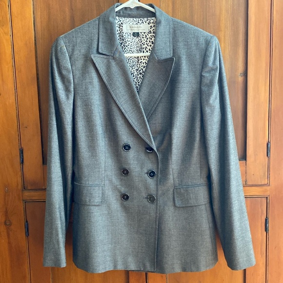 Blazer double breasted jacket by Tahari — deep grey, fully lined - Picture 1 of 8